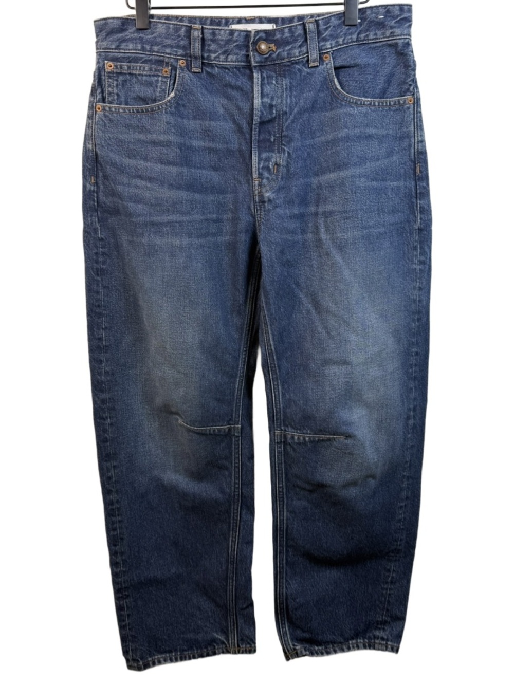 Madewell Women’s “The Darted Barrel-Leg Jeans”— Medium Blue Wash
